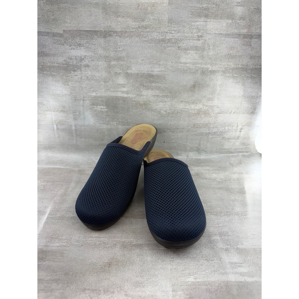 Fly Flot Navy Blue Mesh Anatomic Clogs Mules Made in Italy Women Size EU 39 US 8